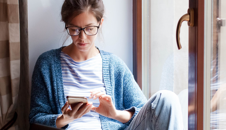 Woman using a smartphone